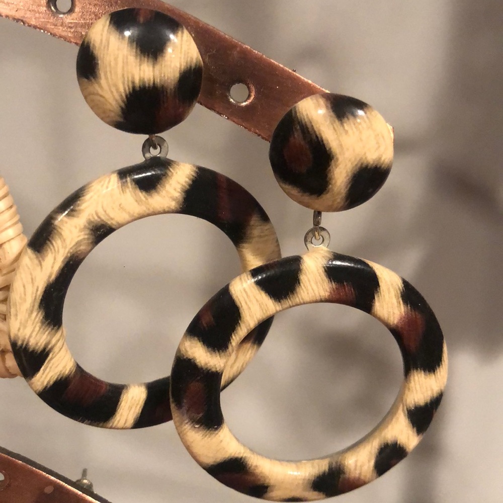 Cheetah drop earrings